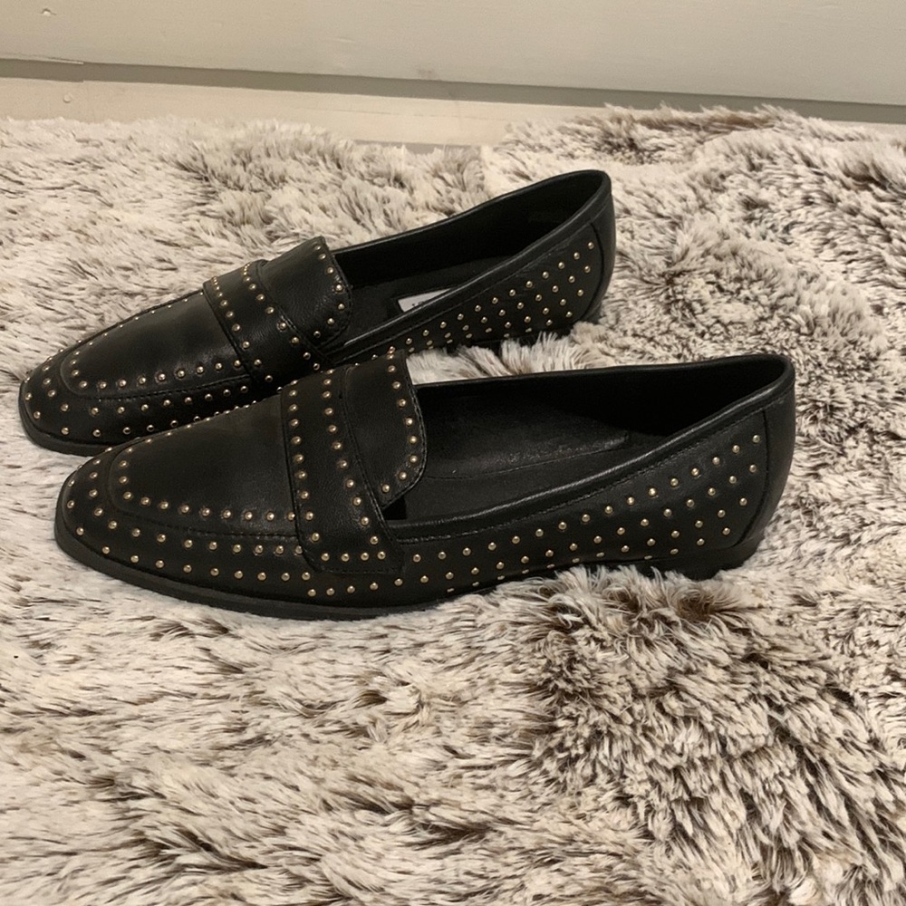 Chelsea & Violet loafers black leather studs like new